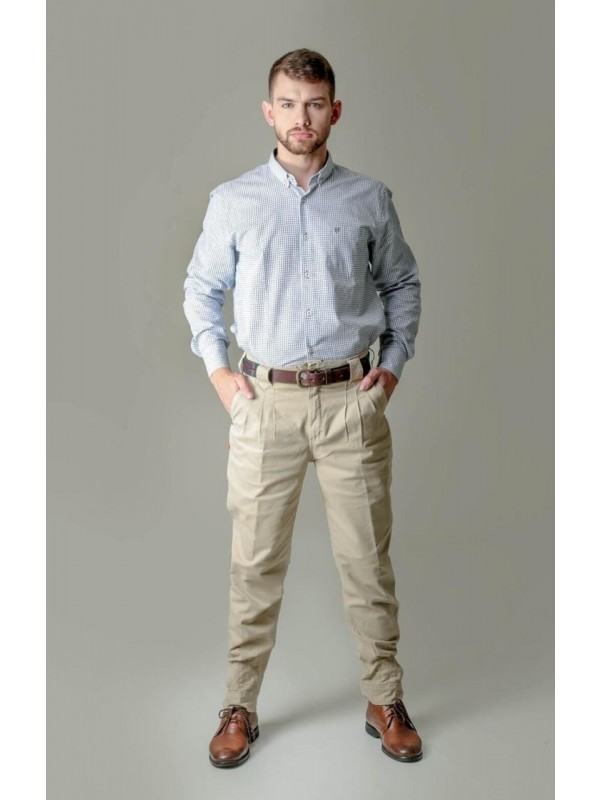 Bombacha Masculina Montaria com Elastano - Cor Bege Envelhecido