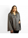 Pelerine Poncho de lã Feminino StellaBlu CINZA