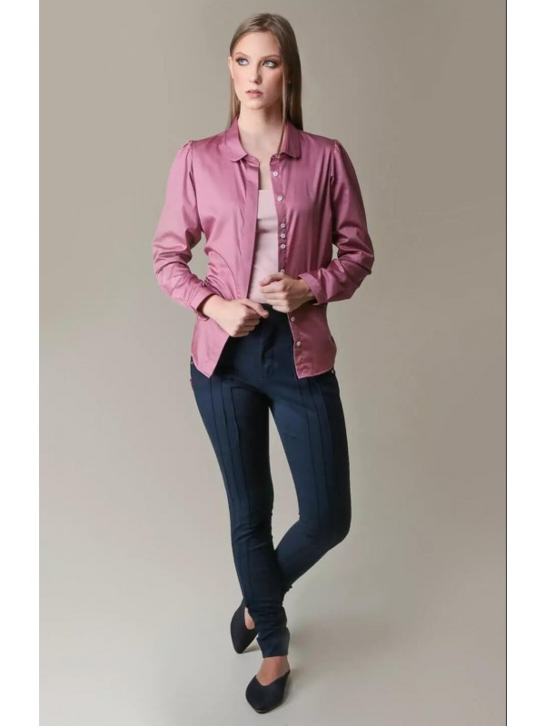 Bombacha Feminina Castelhana com Elastano - Cor Azul Marinho