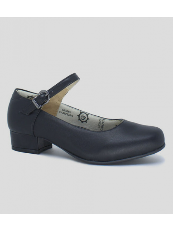 Sapatilha de Dança Prenda Preto Salto 3cm
