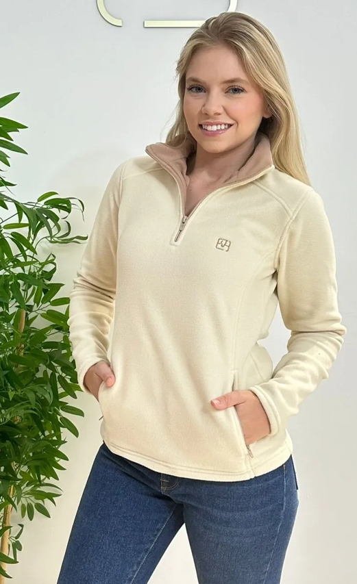 Fleece feminino fechado - Marfim
