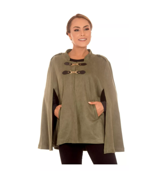 Pelerine Poncho Feminino suede StellaBlu