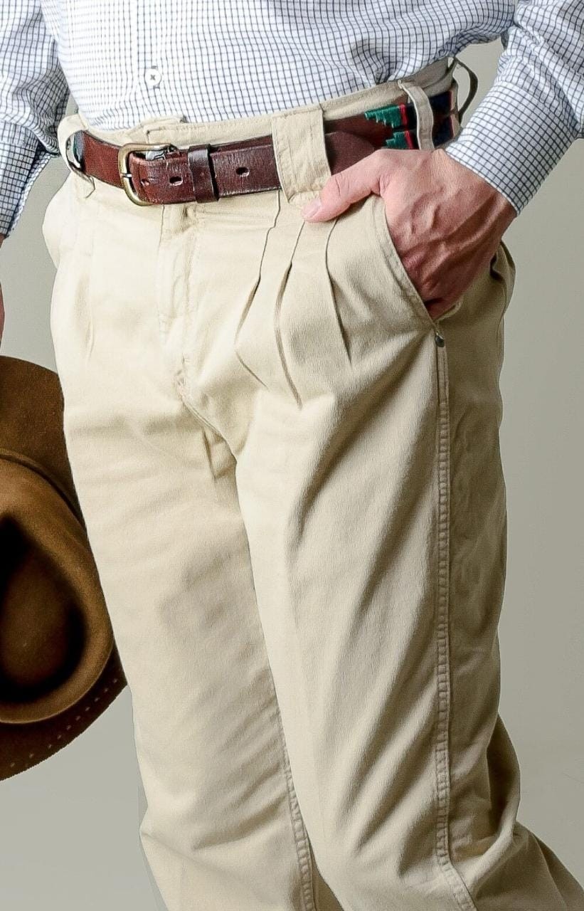 Bombacha Masculina Montaria com Elastano - Cor Bege Envelhecido