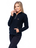 Fleece feminino fechado - Preto com bege